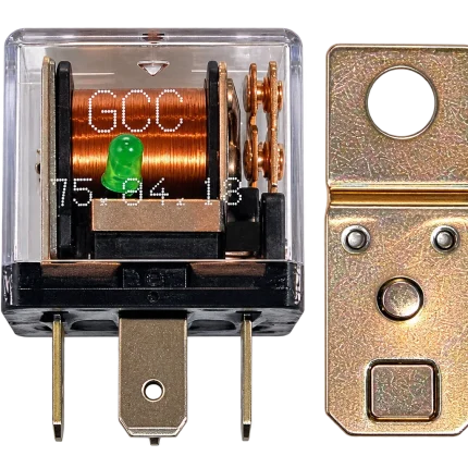 رله 5 پایه شیشه ای LED دار 2 پلاتین اببندی برند GCC